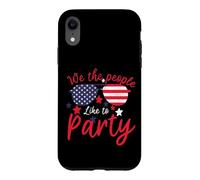 Vintage American Flag 4th July We The People Like to Party Coque pour iPhone XR