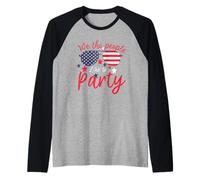 Vintage American Flag 4th July We The People Like to Party Manche Raglan