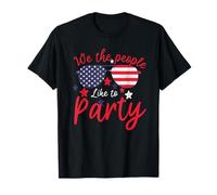 Vintage American Flag 4th July We The People Like to Party T-Shirt