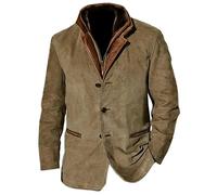 Vintage American Solid Colour Stand Collar Casual Jacket Fake Two Jacket Jacket