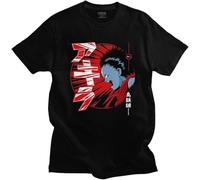 Vintage Anime Akira T Shirt for Men Pre-Shrunk Cotton Fashion T-Shirt Short Sleeves Manga Tokyo Akira Tetsuo Shima Tee Top Merch Black Manches Courtes(XX-Large)