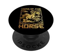Vintage Année du Cheval Nouvel an Chinois 2026 Zodiaque PopSockets PopGrip Adhésif