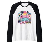 Vintage années 80 90 Nostalgie été Vibes Tropical Plage Coucher de Soleil Manche Raglan