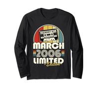 Vintage Anniversaire 20 Ans Née en Mars 2006 Garçons Filles Manche Longue