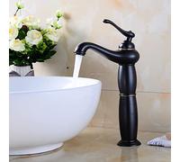 Vintage Antique Brass Hot and Cold Mixer Tap Single Handle Bathroom Sink Faucet, Gold