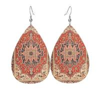 Vintage Antique Oriental Turc Perse Boucles D'Oreilles Légères Boucle D'Oreille Double Face Pendantes En Cuir Pour Quotidien Femme