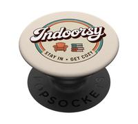 Vintage Antisocial Homebody Indoorsy Men Introverti PopSockets PopGrip Adhésif