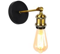 Vintage Applique Murale Industrielle en Laiton Rétro Luminaire Douille E27 Pour Extérieur et Intérieur