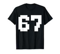 Vintage Arcade 67 Pixel Block Number Graphic Style 8-Bit T-Shirt
