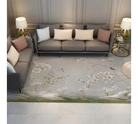 Vintage Area 160x230 Tapis Chic Faux Wool carpette Lavable antiderapant Floral Birds Landscape Descente de lit Soft Thin Throw for salonchambreOfficeentreecuisine Grey Japanese