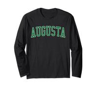 Vintage Augusta GA Style Universitaire Vert Vieilli Manche Longue