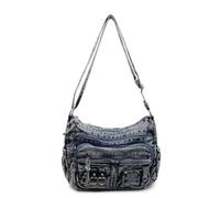 Vintage Automne And Winter Women's Gradient Denim Shoulder Bag, Soft Material, Sky Blue, Taille unique