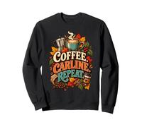 Vintage Automne Café Carline Répéter Automne École Maman Sweatshirt