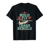 Vintage Avion RC Cadeaux Construire Fly Crash Aéromodélisme T-Shirt