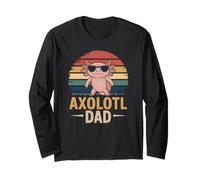 Vintage Axolotl Dad Fathers Day Family Matching Animal Lover Manche Longue