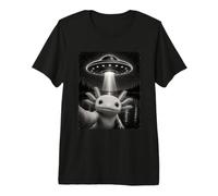 Vintage Axolotl UFO Selfie Funny Space Alien Rencontre T-Shirt Haut de Gamme