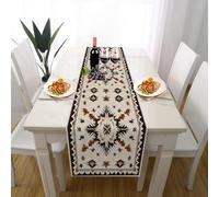 Vintage Aztèque Ethnique Chemin de Table Decoration Anniversaire, Amérindiens du Sud-Ouest Chemin de Table Lavable Facile d'entretien pour Decoration Mariage Bapteme Table Cuisine Fête 33 x 143 cm