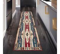 Vintage Aztèque Ethnique Tapis de Couloir Antidérapant 80 x 200 cm, Amérindiens du Sud-Ouest Tapis de Passage Lavable Cuisine Devant Evier Salon Chambre à Coucher Descente de lit Interieur