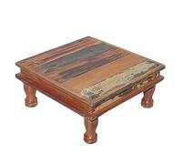 Vintage Bajot Table d'appoint Siera M 40 x 40 cm carrée en Bois recyclé Marron Tabouret Shabby Chic MA5028M