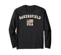Vintage Bakersfield USA Drapeau USA CA Cool Souvenir Rétro Manche Longue