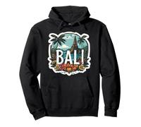 Vintage Bali Indonésie Ocean Temple Lotus Fleurs Palmiers Sweat à Capuche