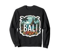 Vintage Bali Indonésie Ocean Temple Lotus Fleurs Palmiers Sweatshirt