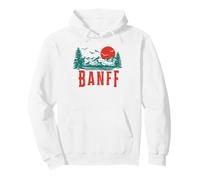 Vintage Banff National Park Mountains Scene Sweat à Capuche