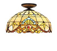 Vintage Baroque Tiffany Style Plafonnier Multi Light Méditerranéen Lustre en vitrail fait à la main pour la salle à mangerChambre Salon Chambre Couloir 40cm