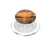 Vintage Basketball Sunset Court Player Esthétique Humeur PopSockets PopGrip pour MagSafe