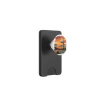Vintage Basketball Sunset Court Scène Humeur PopSockets PopWallet pour MagSafe