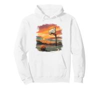 Vintage Basketball Sunset Court Scène Humeur Sweat à Capuche