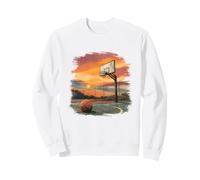 Vintage Basketball Sunset Court Scène Humeur Sweatshirt