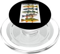 Vintage Bass Fishing Fish Chart Respect The Local PopSockets PopGrip pour MagSafe