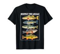 Vintage Bass Fishing Fish Chart Respect The Local T-Shirt