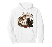 Vintage Bébé Renne Faon avec Chat Noir pour Noël Sweat à Capuche