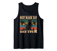 Vintage Best Cat Dad Ever Funny Black Cat for Fathers Day Débardeur