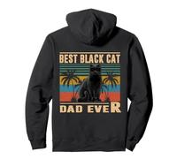 Vintage Best Cat Dad Ever Funny Black Cat for Fathers Day Sweat à Capuche