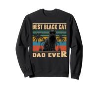 Vintage Best Cat Dad Ever Funny Black Cat for Fathers Day Sweatshirt