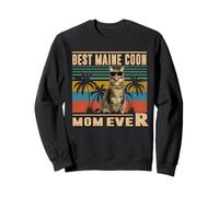 Vintage Best Cat Mom Ever Funny Maine Coon Cat Mothers Day Sweatshirt