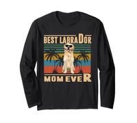 Vintage Best Dog Mom Ever Labrador Retriever Mothers Day Manche Longue