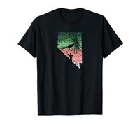 Vintage Big Fly Rainbow Trout Nevada Map Pêche à la Mouche T-Shirt