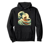 Vintage Bigfoot Surfing Japanese Wave Retro Sasquatch Graphi Sweat à Capuche