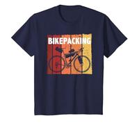 Vintage Bikepacking Graphic Design T-Shirt, Enfant, Bleu Marine, 4 Ans