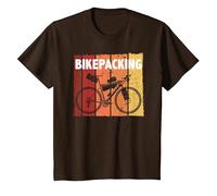 Vintage Bikepacking Graphic Design T-Shirt, Enfant, Marron, 8 Ans