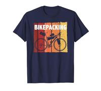 Vintage Bikepacking Graphic Design T-Shirt, Homme, Bleu Marine, 6XL