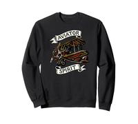 Vintage Biplane Aviator Spirit Retro Airplane Pilot Sweatshirt