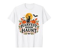 Vintage Black Cats Automne Arts Folkloriques Halloween T-Shirt Graphique avec Valeur