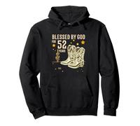 Vintage Blessed by God for 52 Years Cowboy 52e Birthday Men Sweat à Capuche