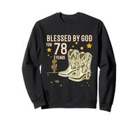 Vintage Blessed by God for 78 Ans Cowboy 78e Anniversaire pour Hommes Sweatshirt