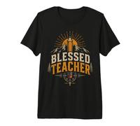 Vintage Blessed Teacher Mountain Crayon Coucher de Soleil T-Shirt Haut de Gamme